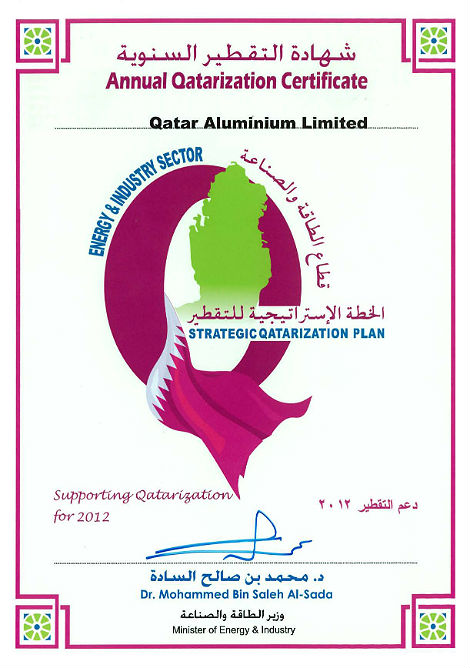 Annual Qatarization Certificate